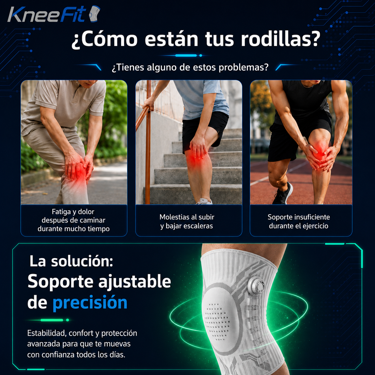 Rodillera de Compresión Ajustable